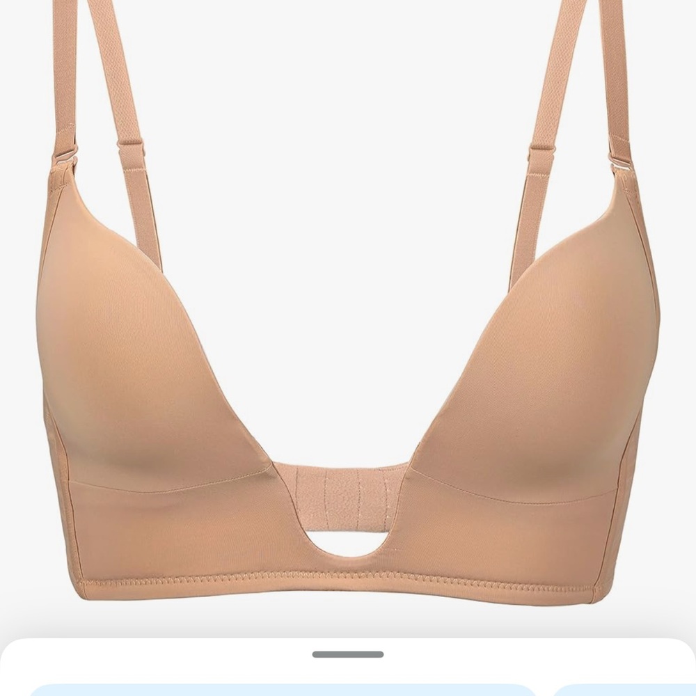 Nude deep plunge bra